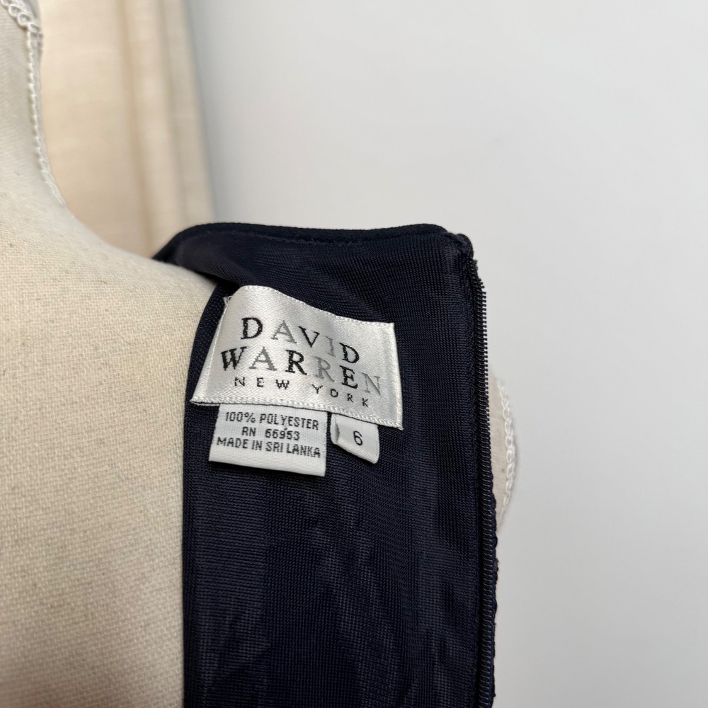 90s Y2K Vintage David Warren Glitter Dress Sparkles Navy Blue Women's Size 6 - Picture 11 of 11